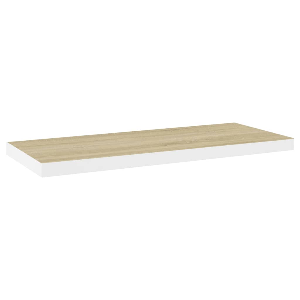 Étagère flottante murale chêne et blanc 80x23,5x3,8 cm MDF - XIOS