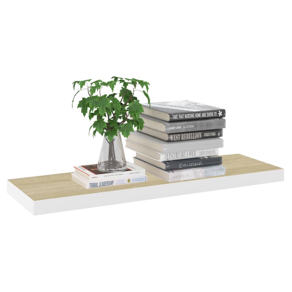 Étagères flottantes 4 pcs chêne et blanc 80x23,5x3,8 cm MDF - XIOS