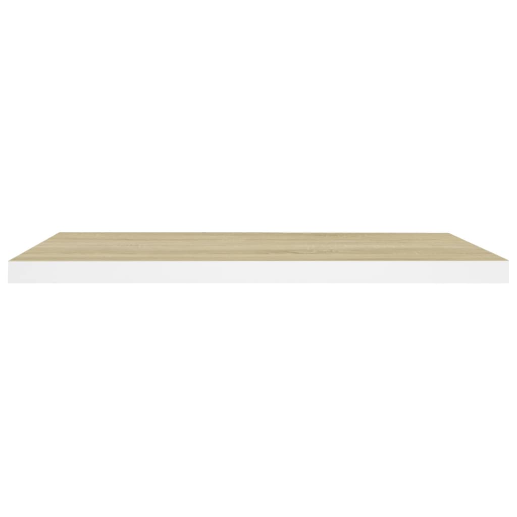 Étagères flottantes 4 pcs chêne et blanc 80x23,5x3,8 cm MDF - XIOS