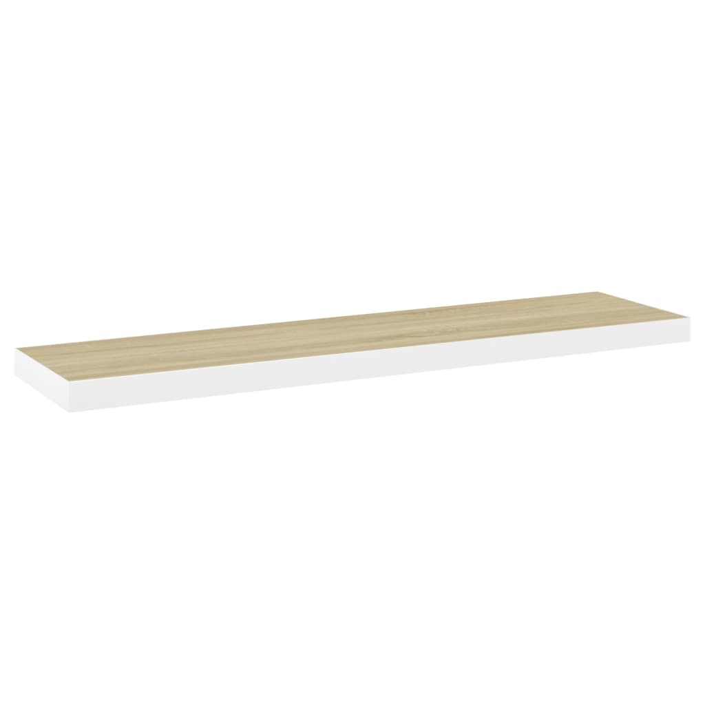 Étagères flottantes 2 pcs chêne et blanc 120x23,5x3,8 cm MDF - XIOS