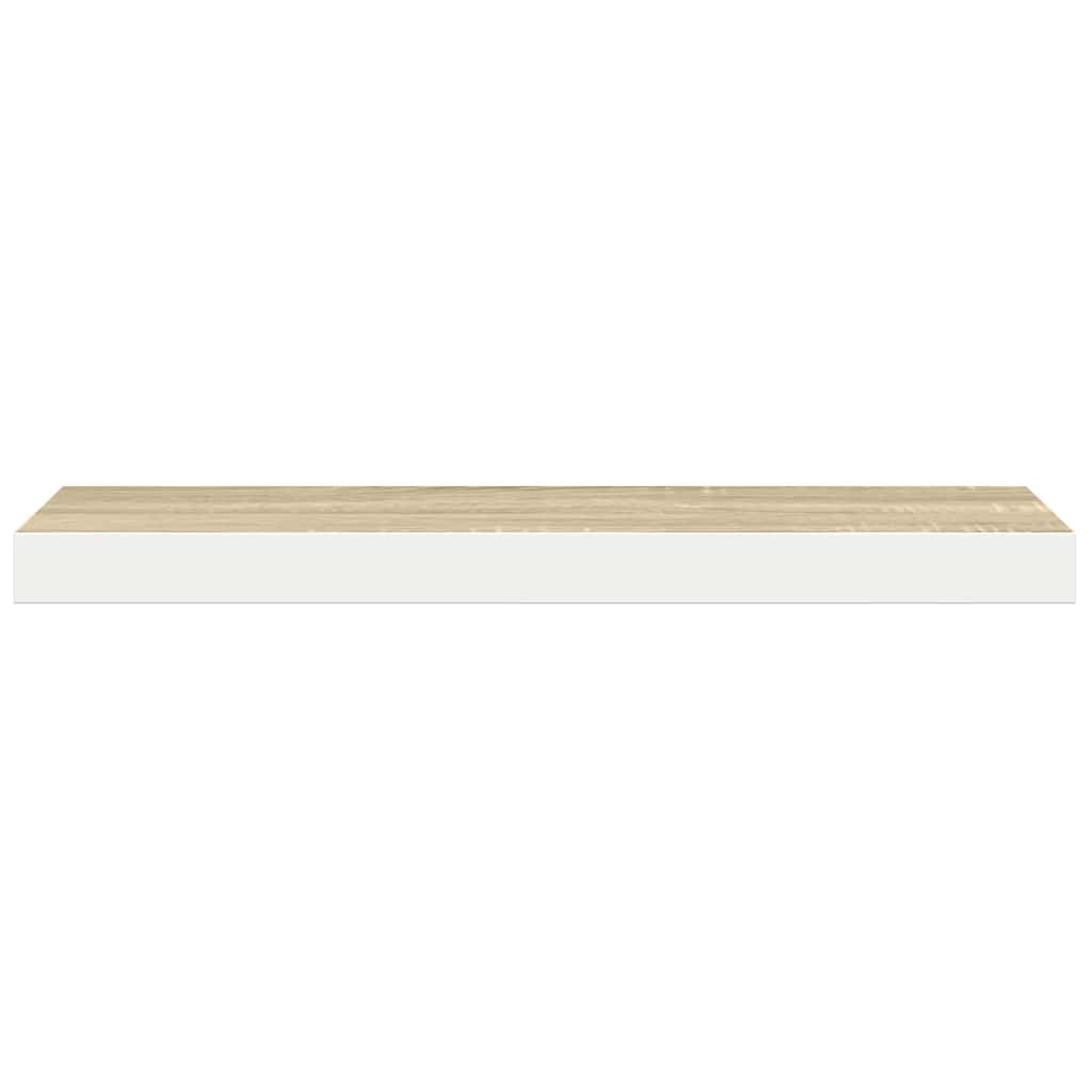 Étagères flottantes 2 pcs chêne et blanc 120x23,5x3,8 cm MDF - XIOS