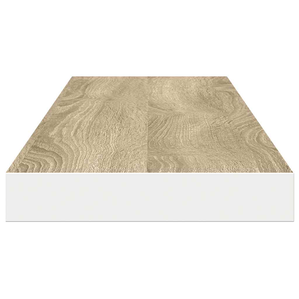 Étagères flottantes 2 pcs chêne et blanc 120x23,5x3,8 cm MDF - XIOS