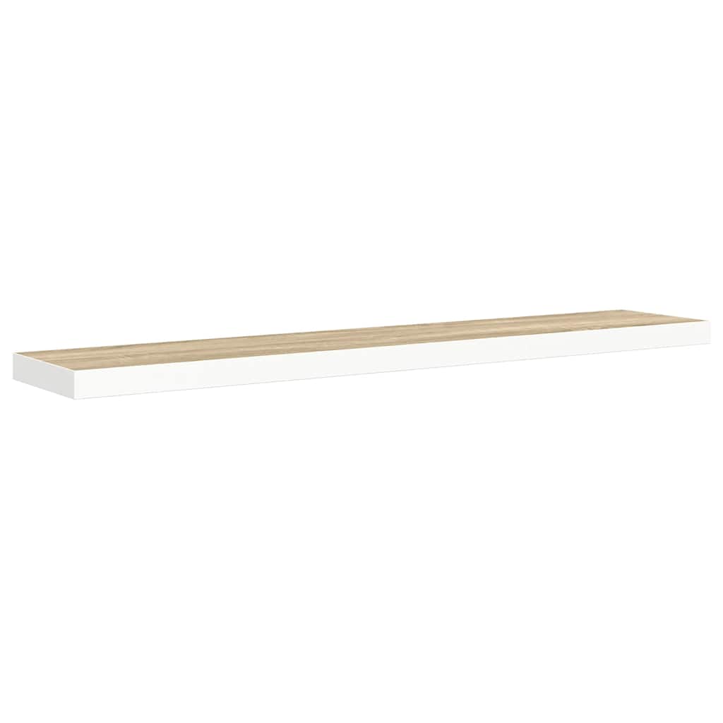 Étagères flottantes 4 pcs chêne et blanc 120x23,5x3,8 cm MDF - XIOS