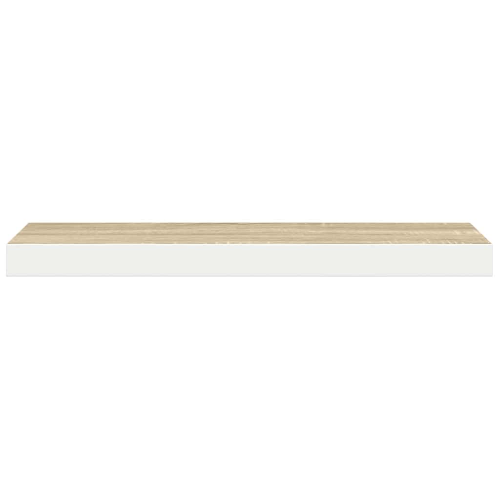 Étagères flottantes 4 pcs chêne et blanc 120x23,5x3,8 cm MDF - XIOS