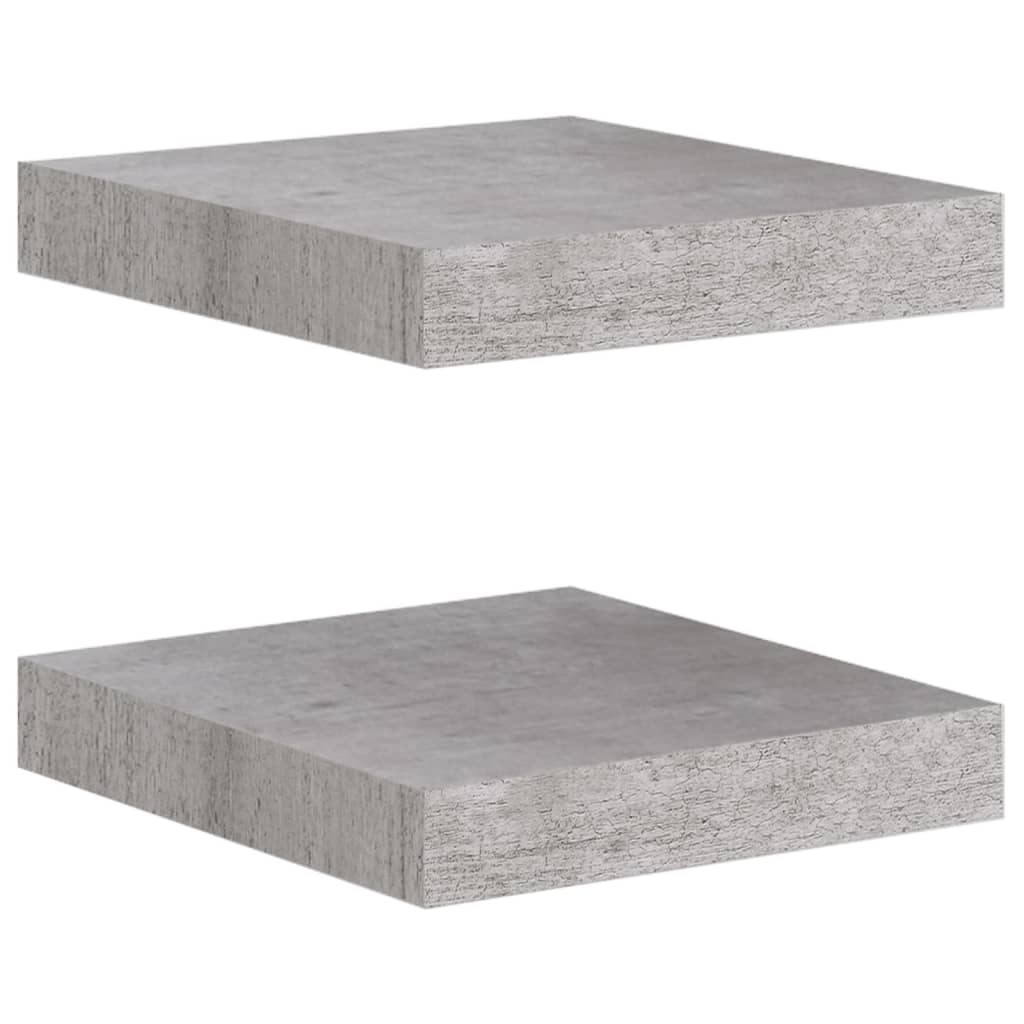 Étagères murales flottantes 2 pcs gris béton 23x23,5x3,8 cm MDF - XIOS