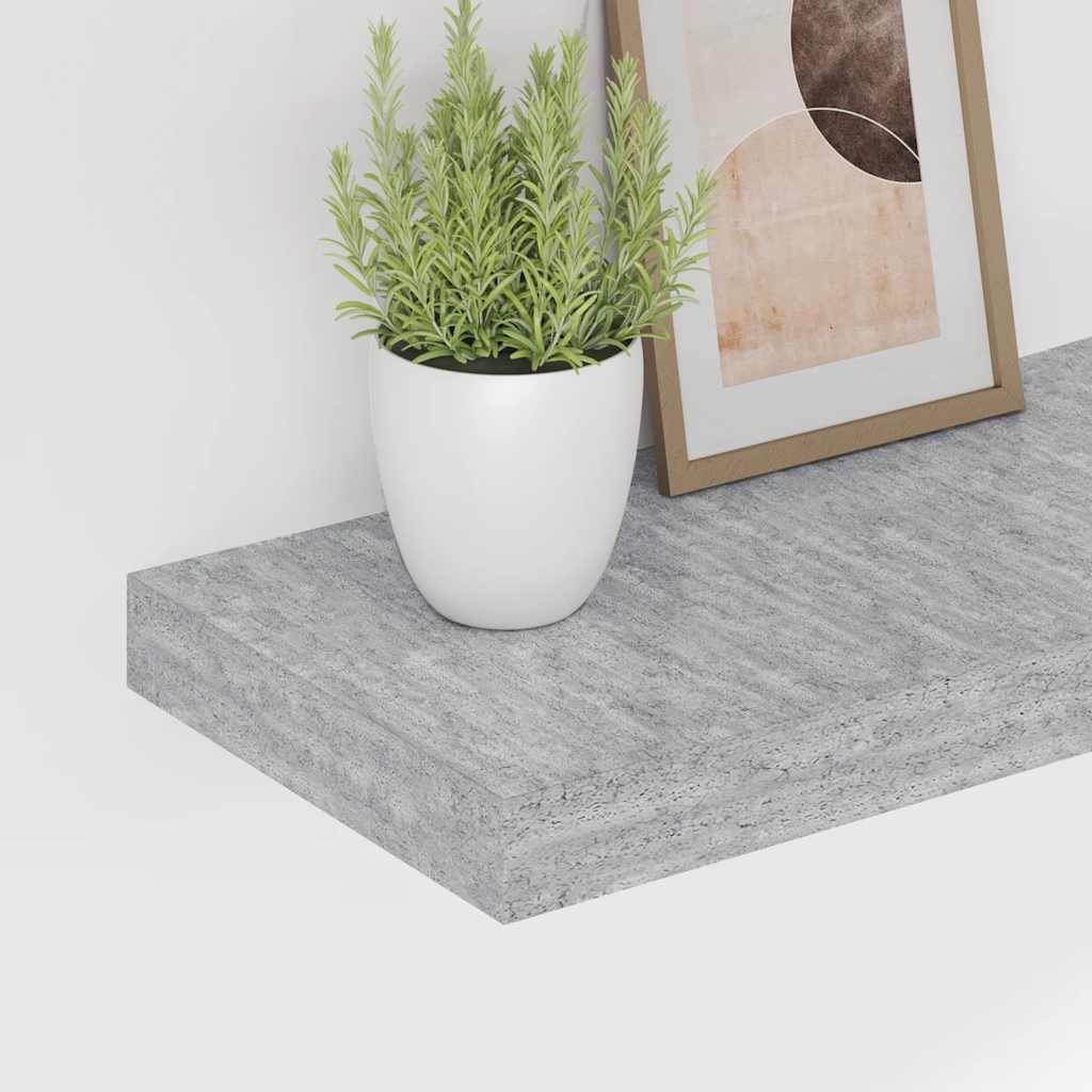 Étagères murales flottantes 4 pcs gris béton 50x23,5x3,8 cm MDF - XIOS