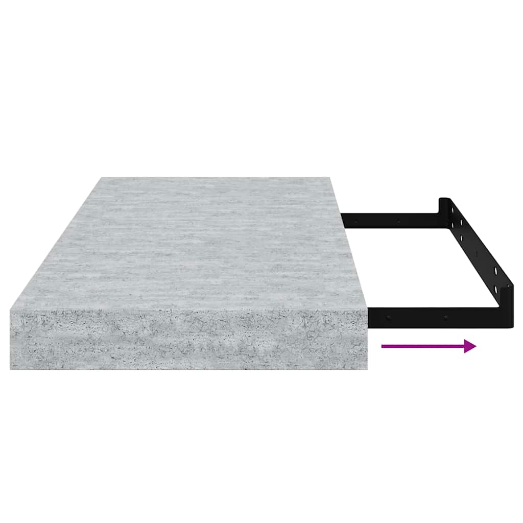 Étagères murales flottantes 4 pcs gris béton 50x23,5x3,8 cm MDF - XIOS