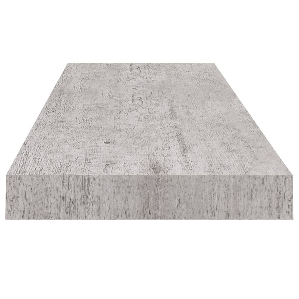 Étagères murales flottantes 2 pcs gris béton 80x23,5x3,8 cm MDF - XIOS