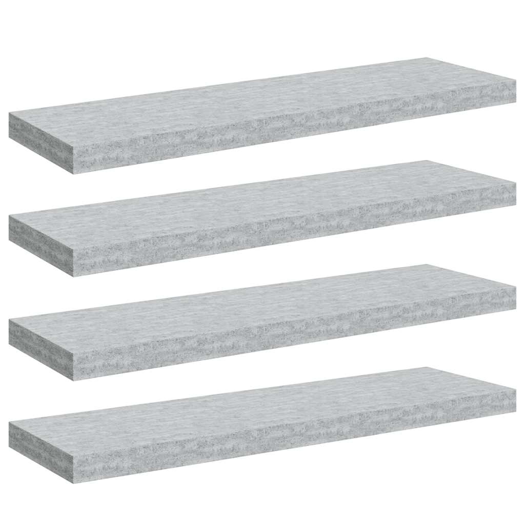 Étagères murales flottantes 4 pcs gris béton 80x23,5x3,8 cm MDF - XIOS