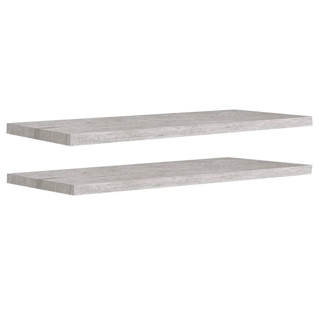 Étagères murales flottantes 2 pcs Gris béton 90x23,5x3,8cm MDF - XIOS