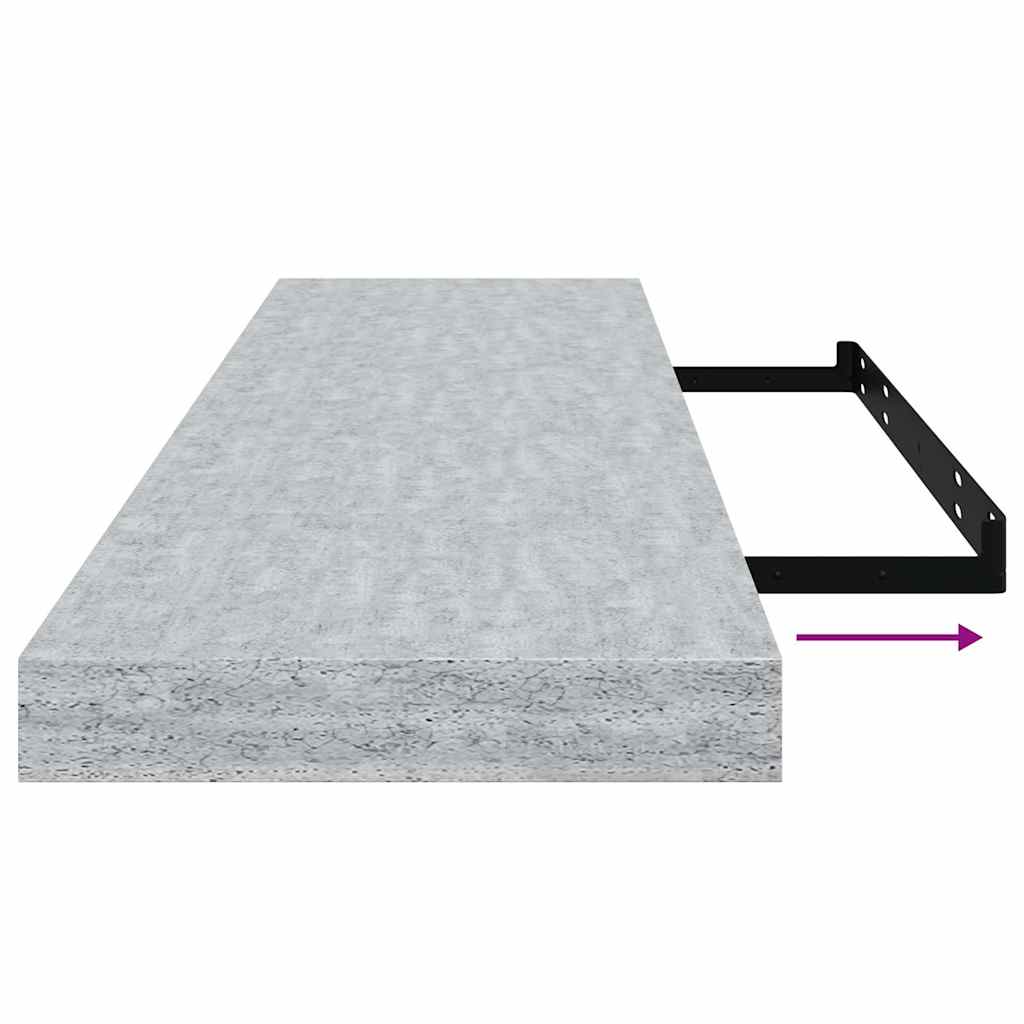 Étagères murales flottantes 4 pcs Gris béton 90x23,5x3,8cm MDF - XIOS