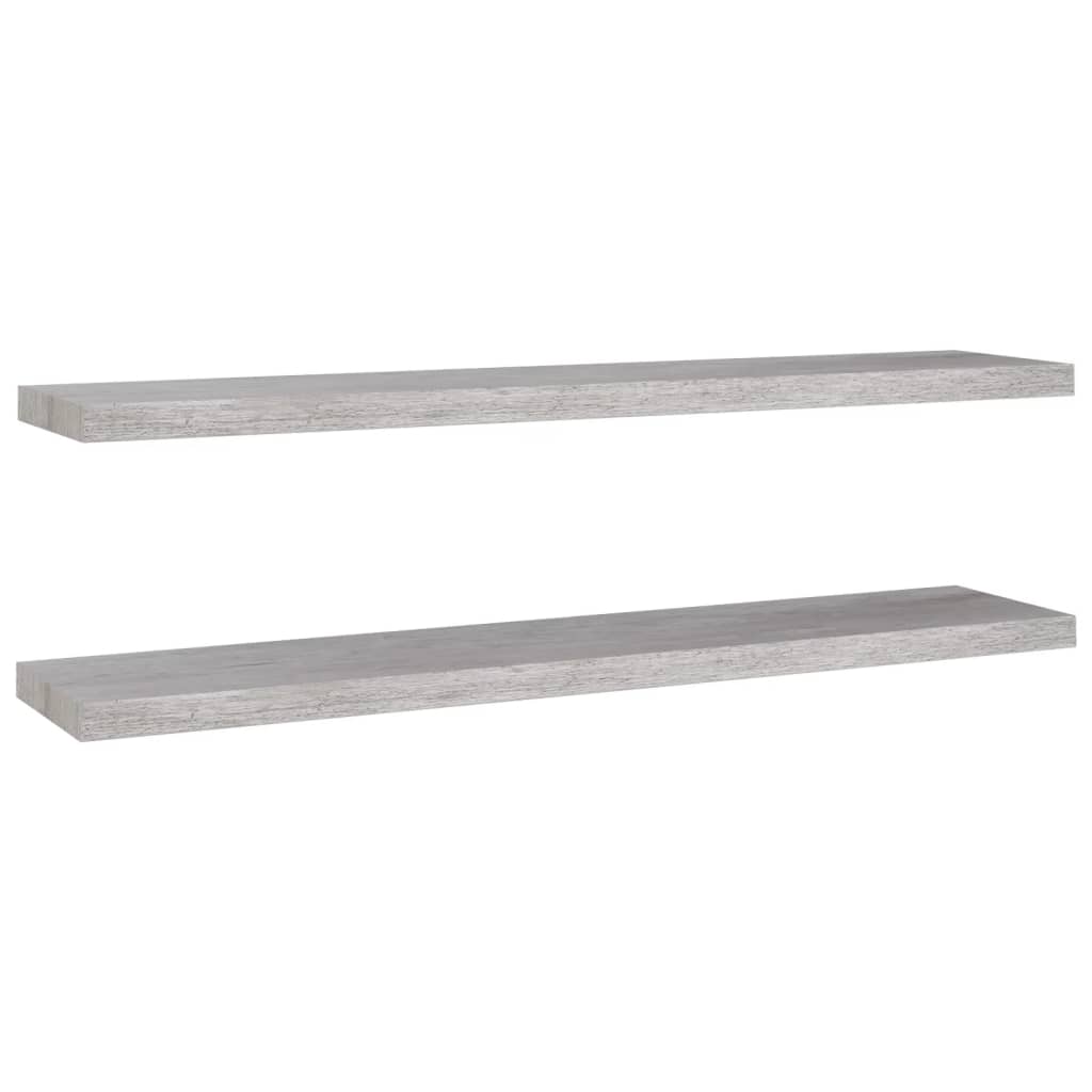 Étagères murales flottantes 2 pcs gris béton 120x23,5x3,8cm MDF - XIOS