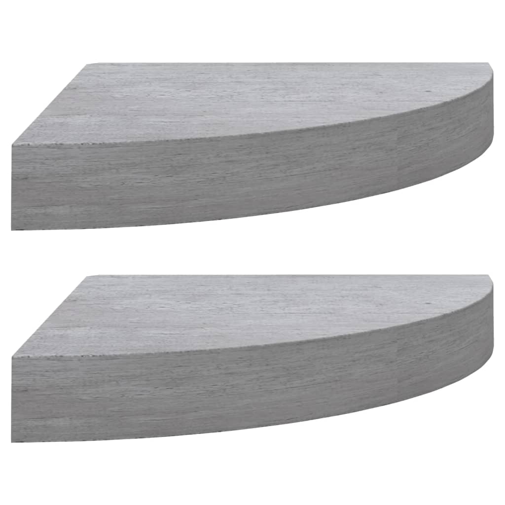 Étagères d'angle murales 2 pcs Gris béton 25x25x3,8 cm MDF - XIOS