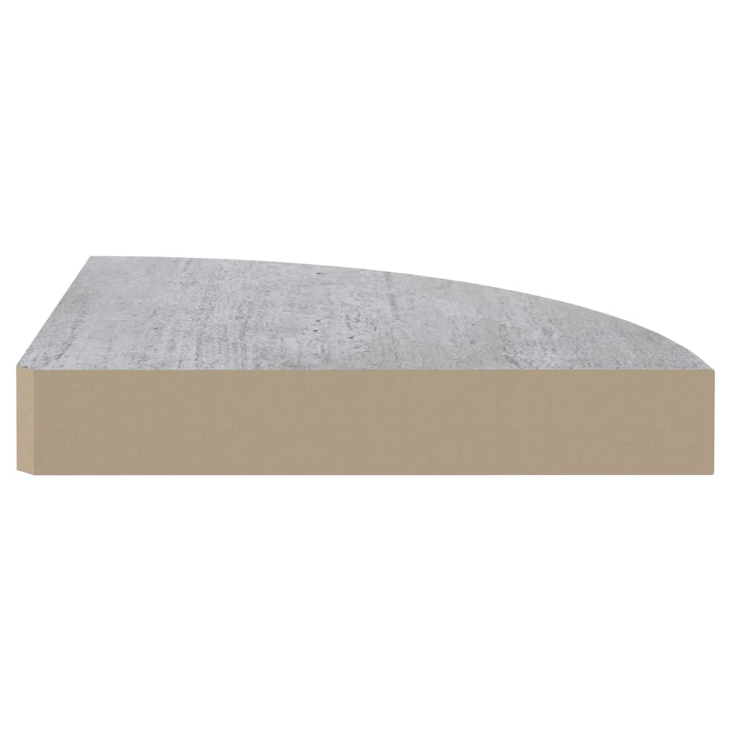 Étagères d'angle murales 2 pcs Gris béton 25x25x3,8 cm MDF - XIOS