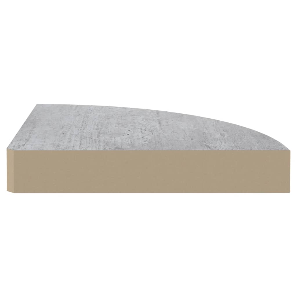 Étagères d'angle murales 4 pcs Gris béton 25x25x3,8 cm MDF - XIOS