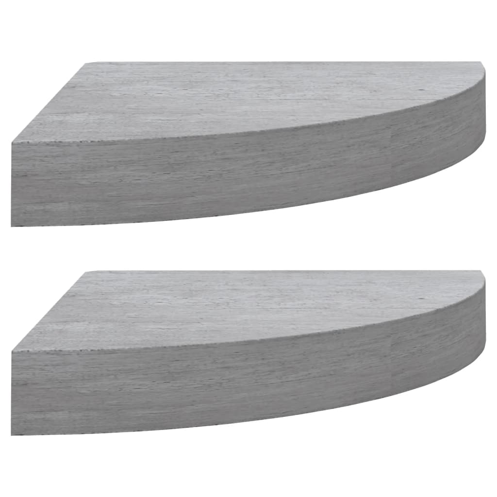 Étagères d'angle murales 2 pcs Gris béton 35x35x3,8 cm MDF - XIOS