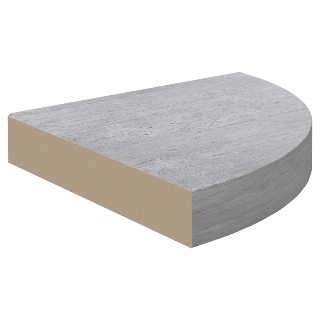 Étagères d'angle murales 2 pcs Gris béton 35x35x3,8 cm MDF - XIOS