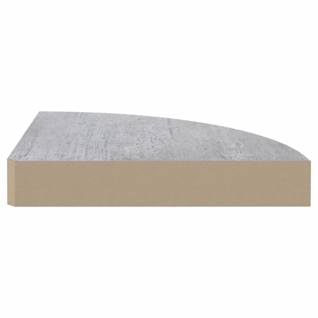 Étagères d'angle murales 2 pcs Gris béton 35x35x3,8 cm MDF - XIOS