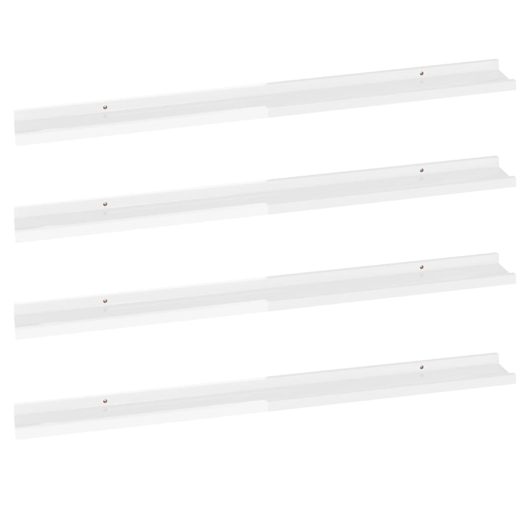 Étagères murales 4 pcs Blanc brillant 100x9x3 cm - XIOS