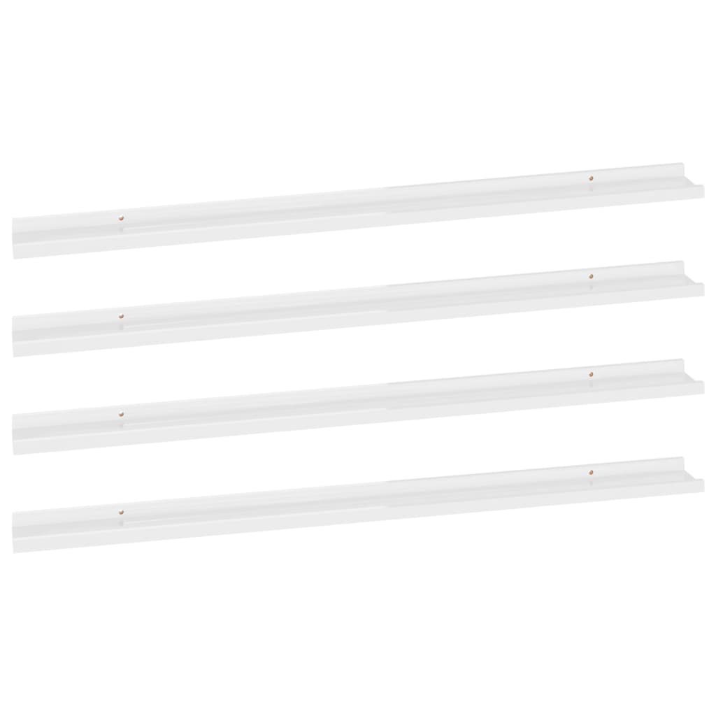 Étagères murales 4 pcs Blanc brillant 115x9x3 cm - XIOS