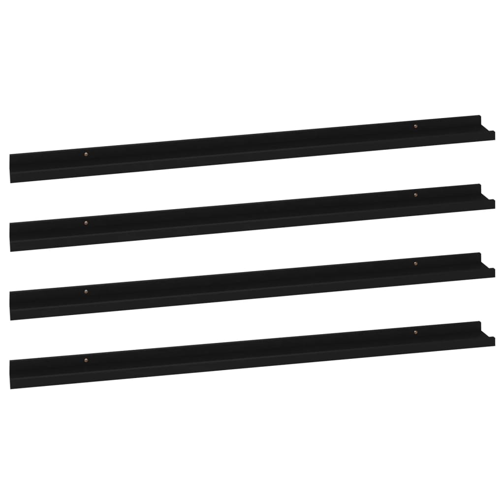 Étagères murales 4 pcs Noir 115x9x3 cm - XIOS