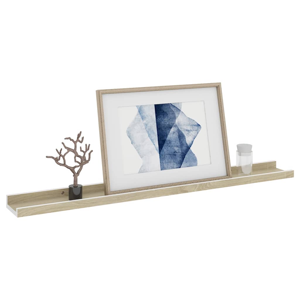 Étagères murales 2 pcs blanc et chêne sonoma 80x9x3 cm - XIOS