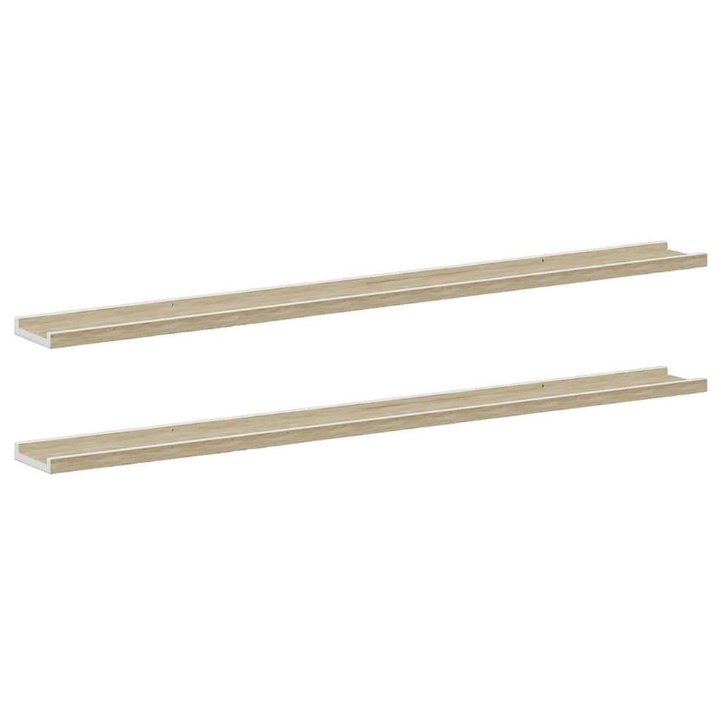 Étagères murales 2 pcs blanc et chêne sonoma 115x9x3 cm - XIOS