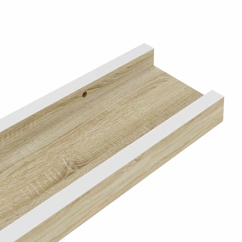 Étagères murales 2 pcs blanc et chêne sonoma 115x9x3 cm - XIOS