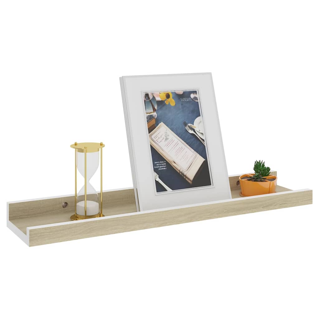 Étagères murales 4 pcs blanc et chêne sonoma 40x9x3 cm - XIOS
