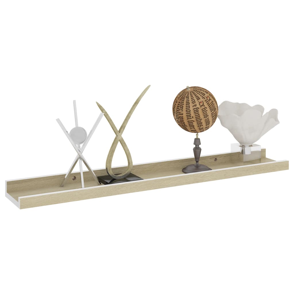 Étagères murales 4 pcs blanc et chêne sonoma 60x9x3 cm - XIOS