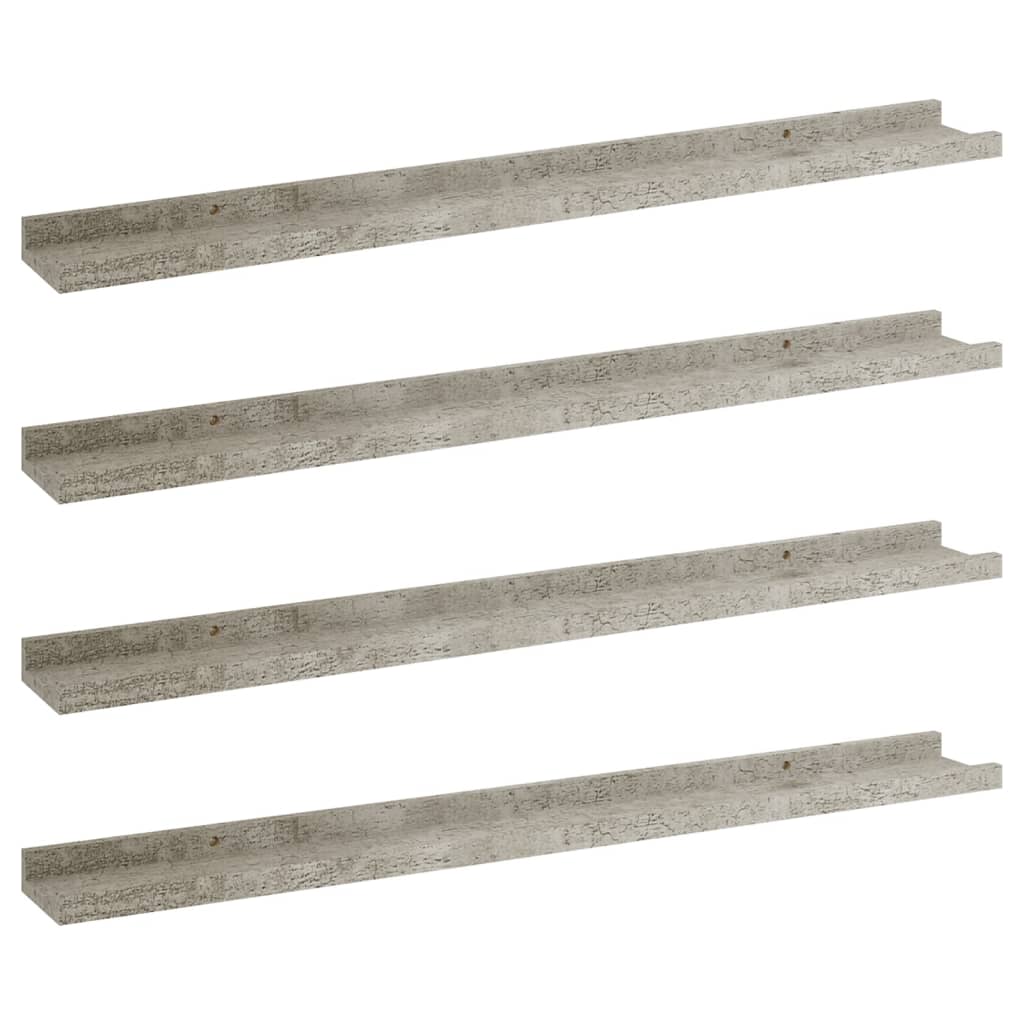 Étagères murales 4 pcs Gris béton 80x9x3 cm - XIOS