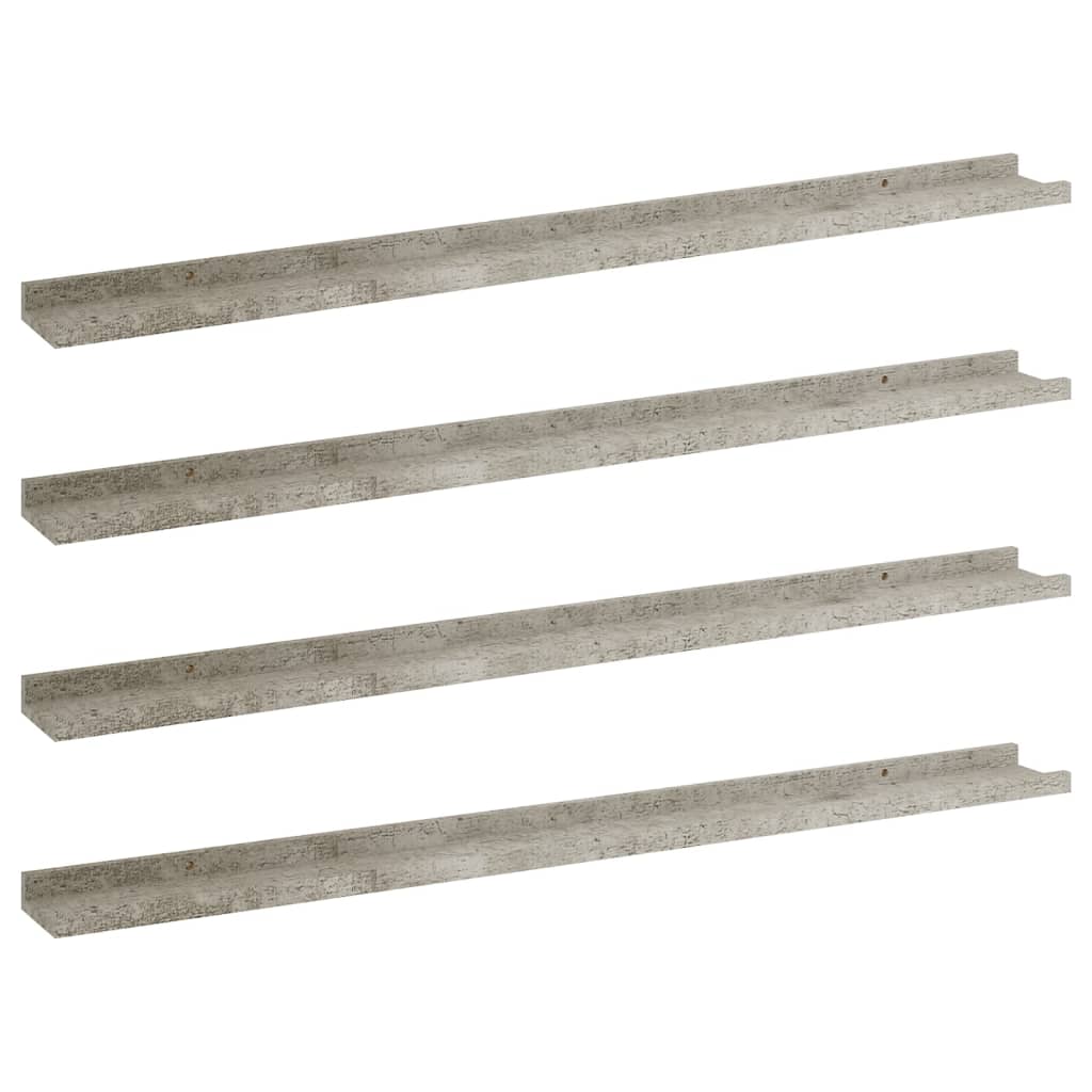 Étagères murales 4 pcs Gris béton 100x9x3 cm - XIOS