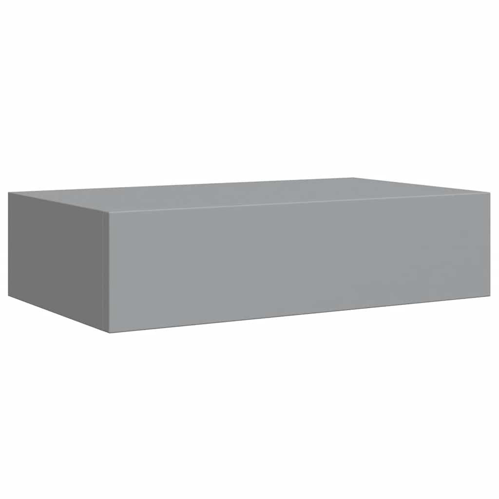 Étagère à tiroir murale gris 40x23,5x10 cm MDF - XIOS