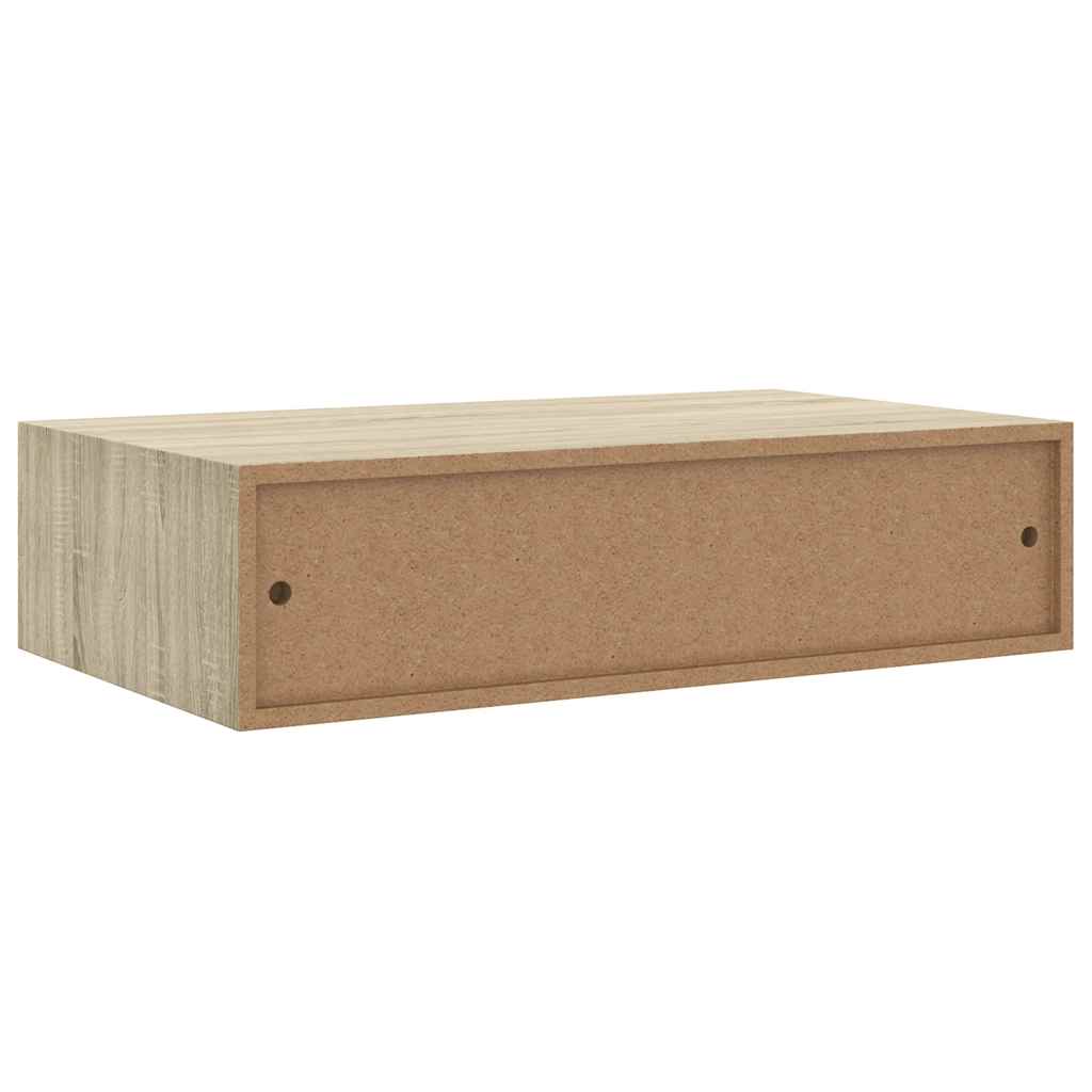 Étagère à tiroir murale chêne 40x23,5x10 cm MDF - XIOS