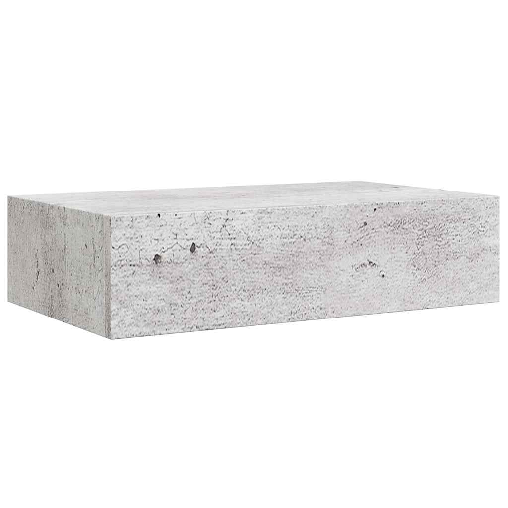 Étagère à tiroir murale Gris béton 40x23,5x10 cm MDF - XIOS