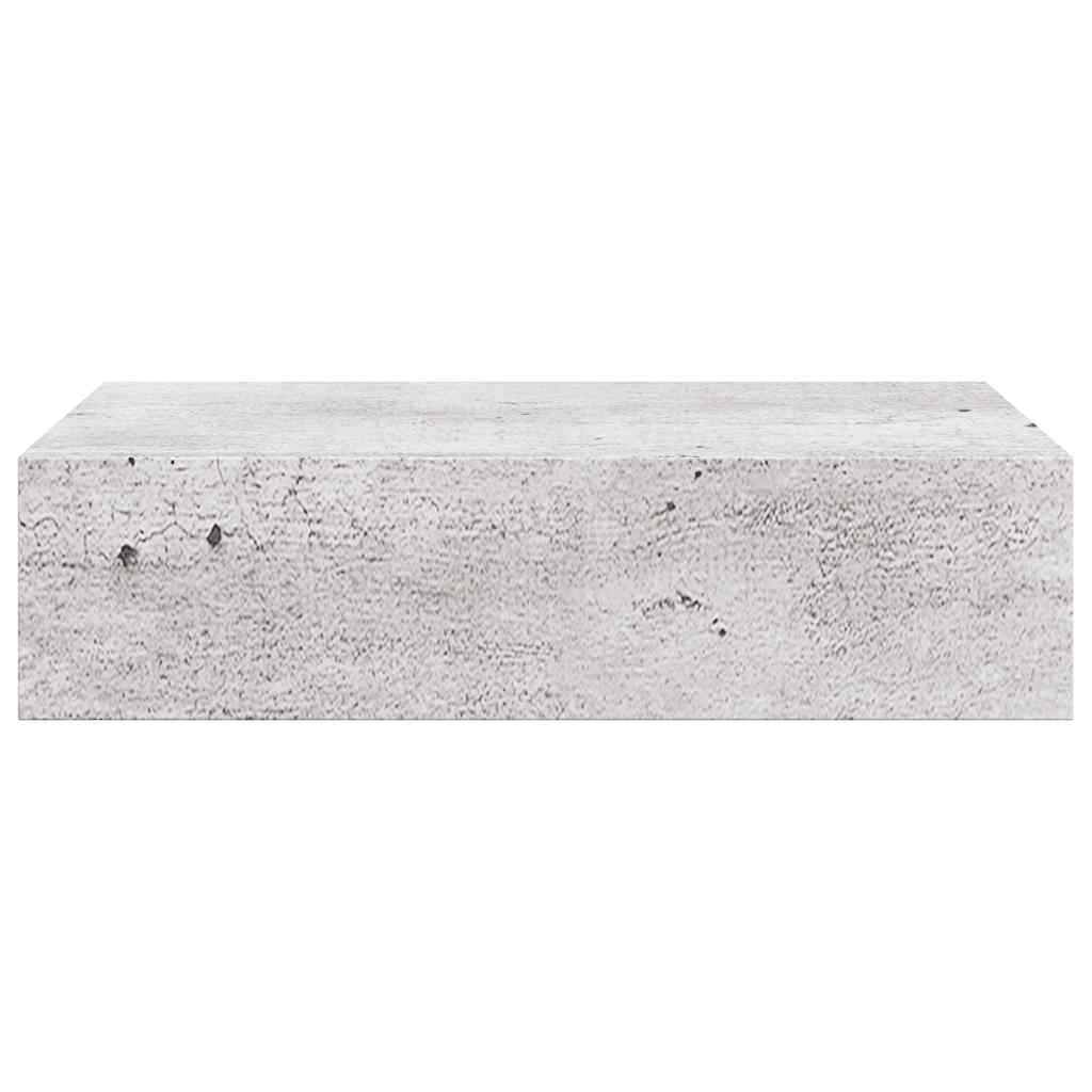 Étagère à tiroir murale Gris béton 40x23,5x10 cm MDF - XIOS