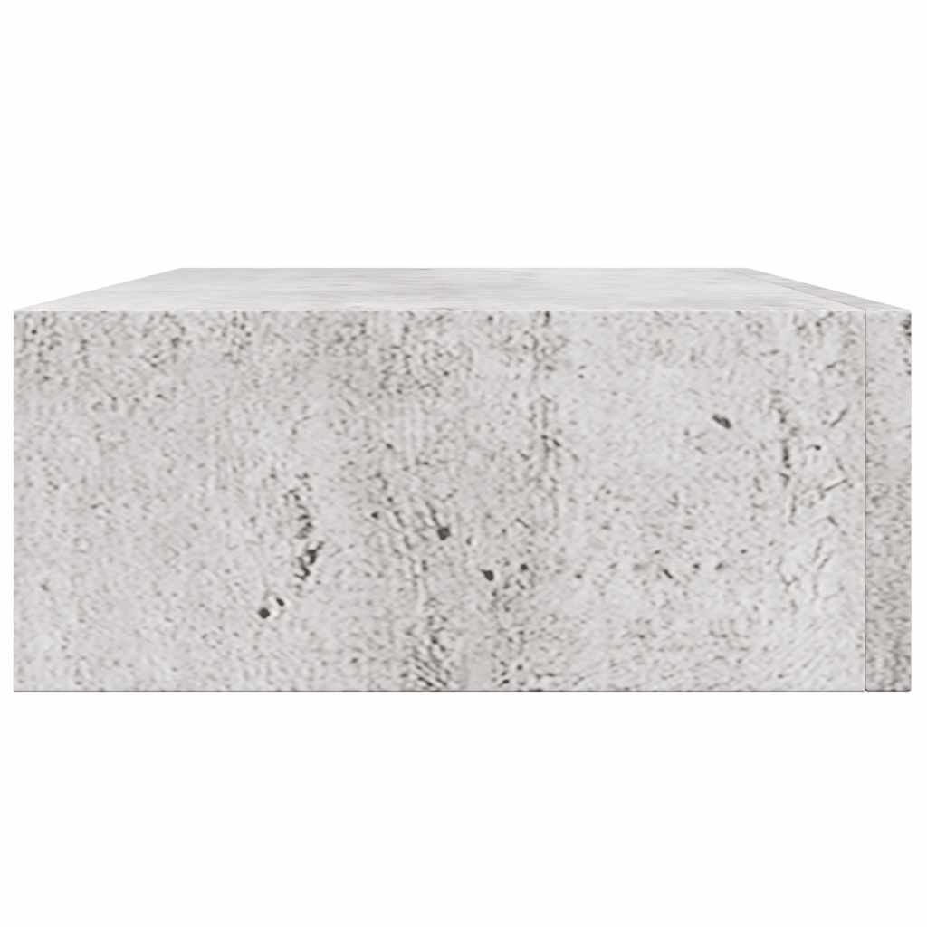 Étagère à tiroir murale Gris béton 40x23,5x10 cm MDF - XIOS