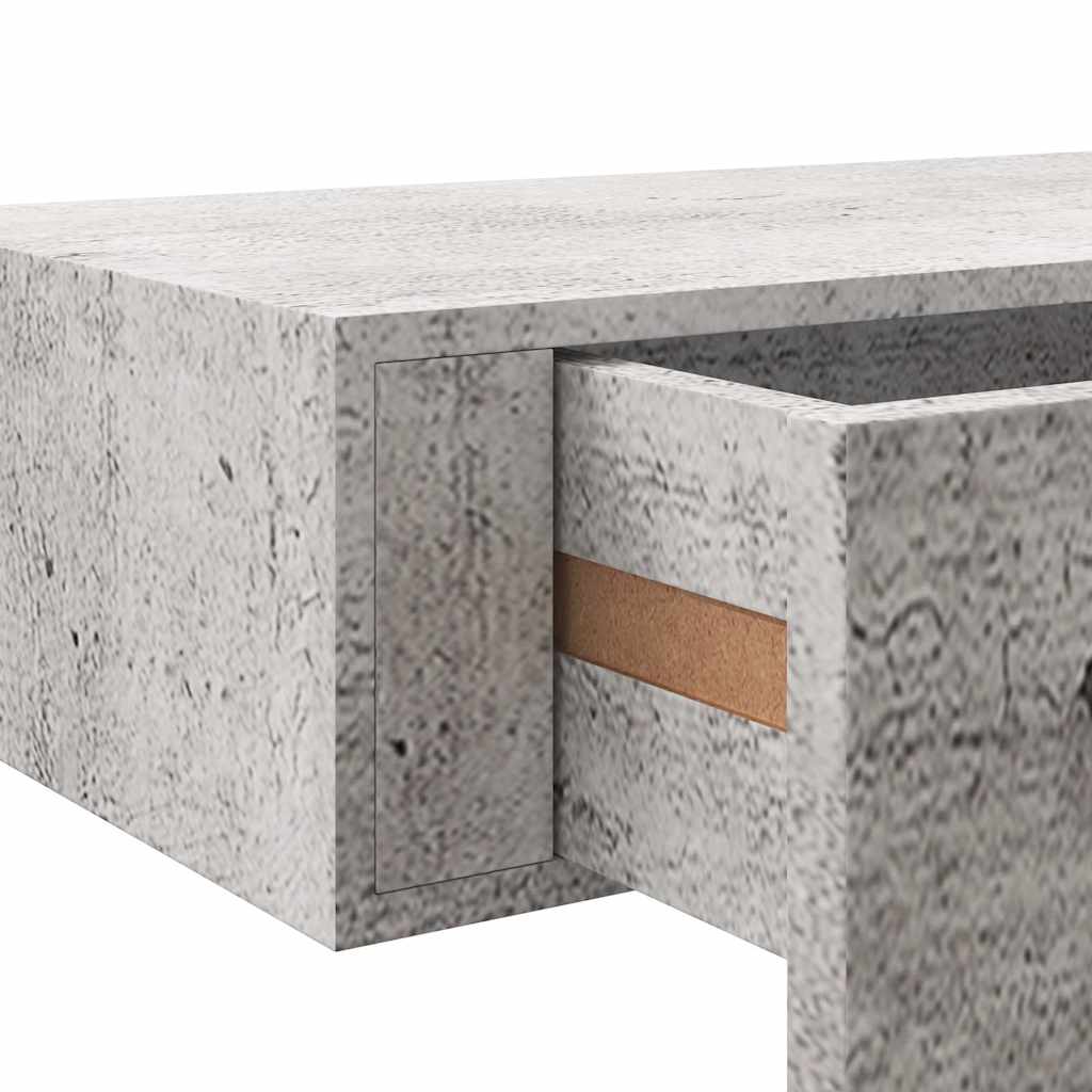 Étagère à tiroir murale Gris béton 40x23,5x10 cm MDF - XIOS