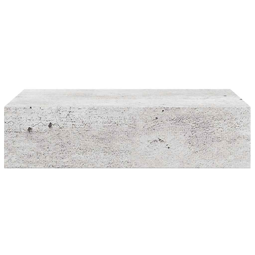 Étagères à tiroir murales 2 pcs Gris béton 40x23,5x10 cm MDF - XIOS