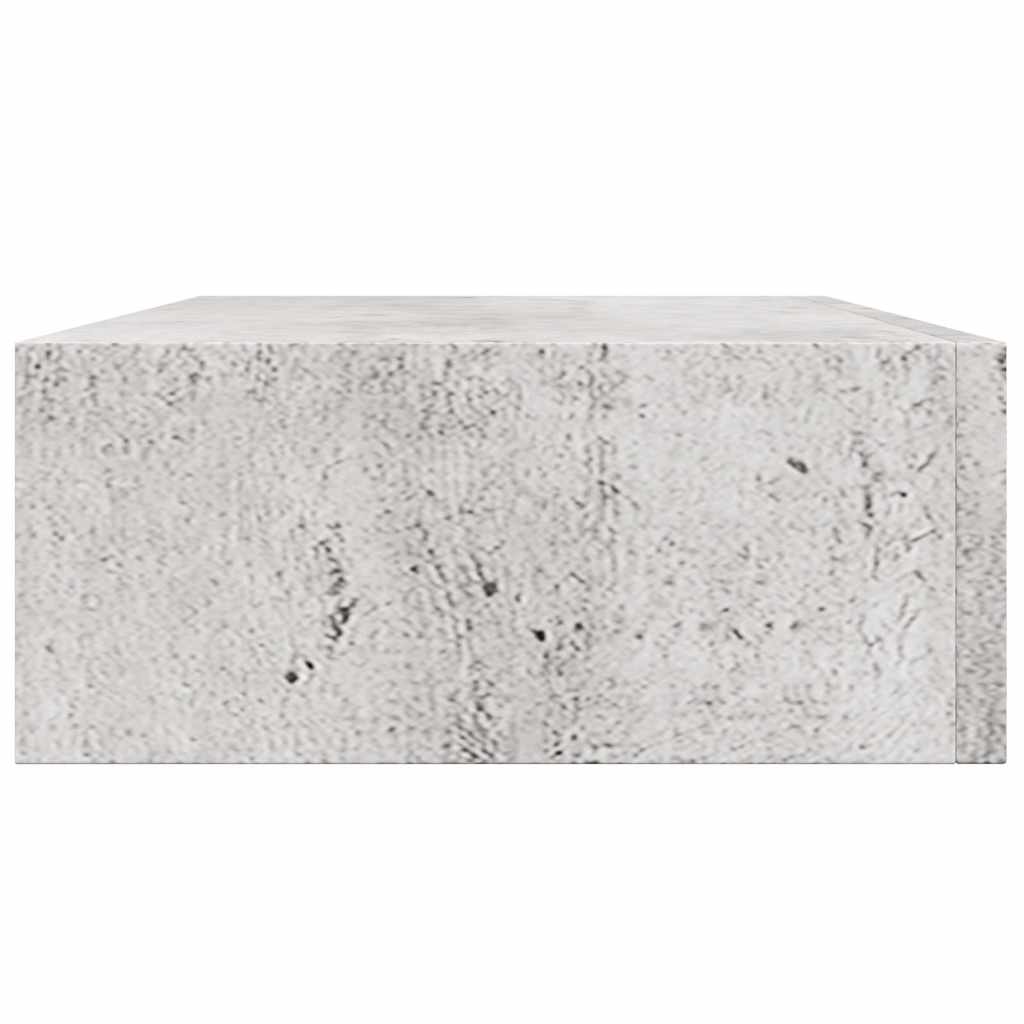 Étagères à tiroir murales 2 pcs Gris béton 40x23,5x10 cm MDF - XIOS
