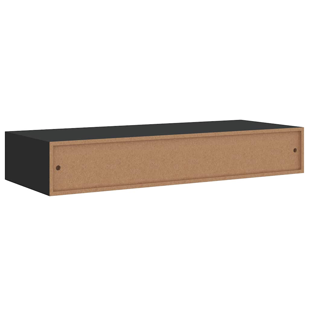 Étagères à tiroirs murales 2 pcs Noir 60x23,5x10 cm MDF - XIOS