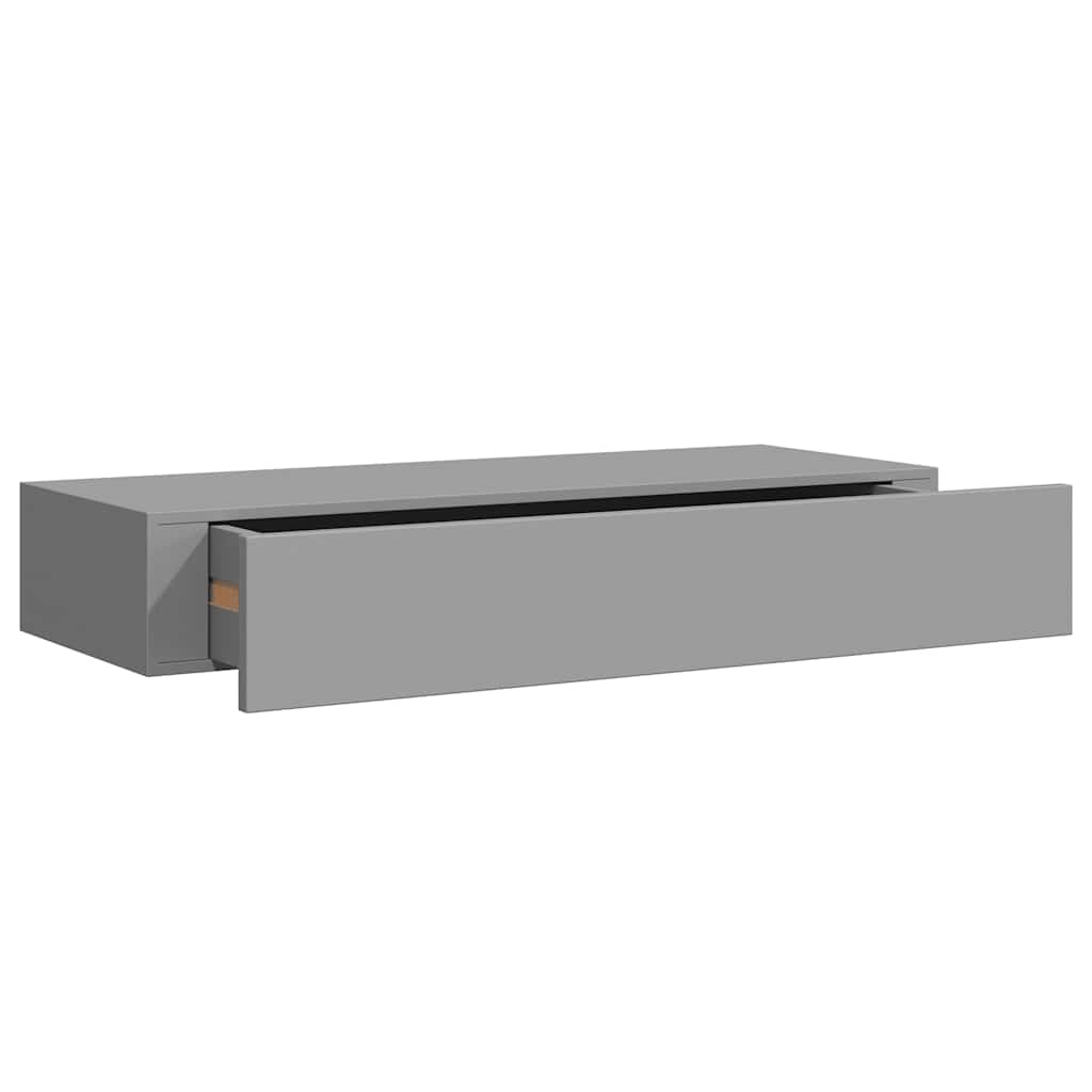 Étagères à tiroirs murales 2 pcs gris 60x23,5x10 cm MDF - XIOS