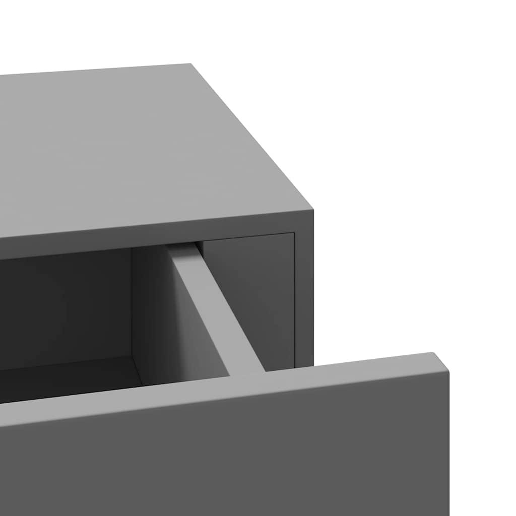 Étagères à tiroirs murales 2 pcs gris 60x23,5x10 cm MDF - XIOS