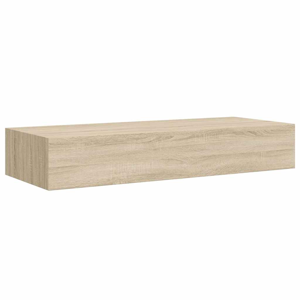 Étagères à tiroirs murales 2 pcs chêne 60x23,5x10 cm MDF - XIOS