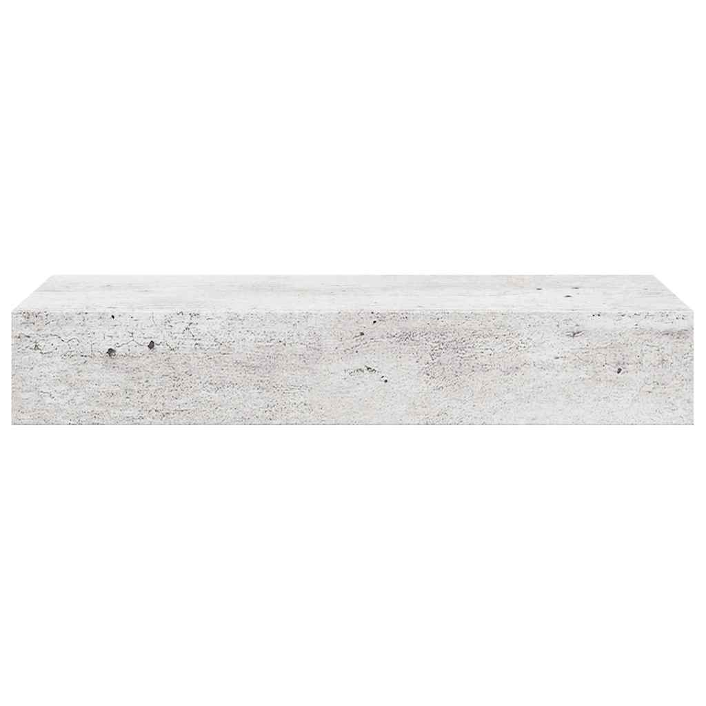 Étagère à tiroir murale Gris béton 60x23,5x10 cm MDF - XIOS