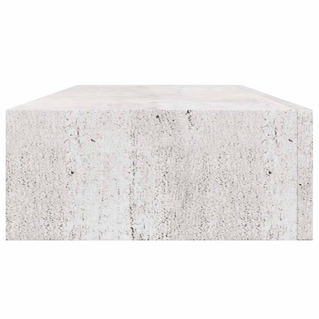 Étagère à tiroir murale Gris béton 60x23,5x10 cm MDF - XIOS