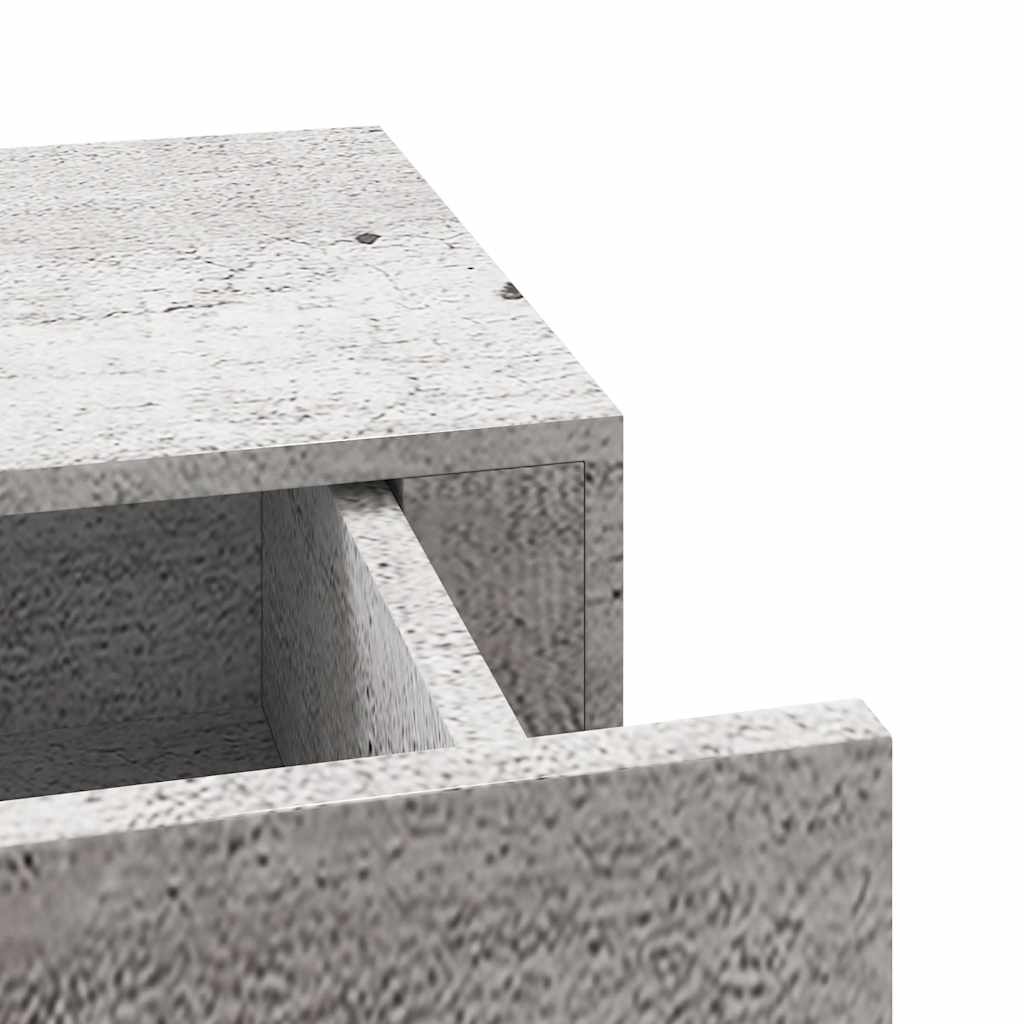 Étagère à tiroir murale Gris béton 60x23,5x10 cm MDF - XIOS