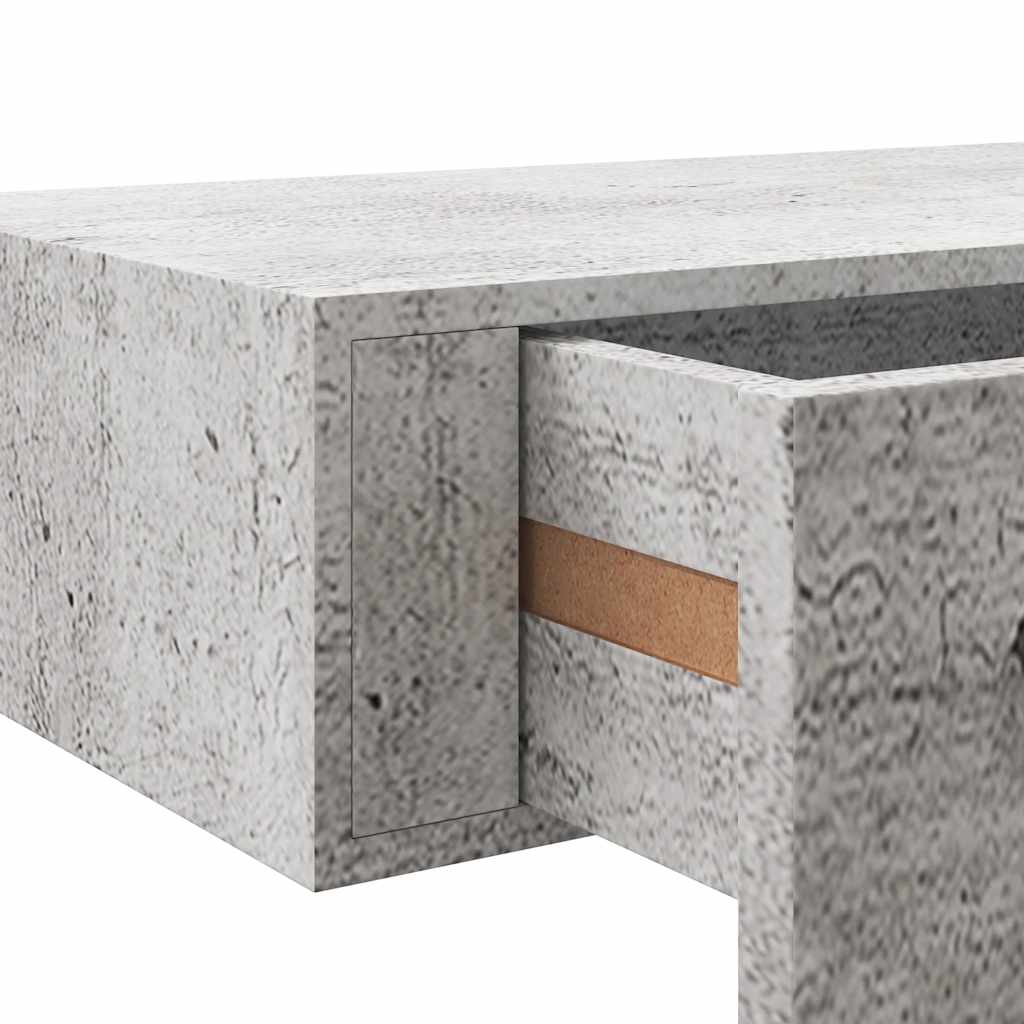 Étagère à tiroir murale Gris béton 60x23,5x10 cm MDF - XIOS