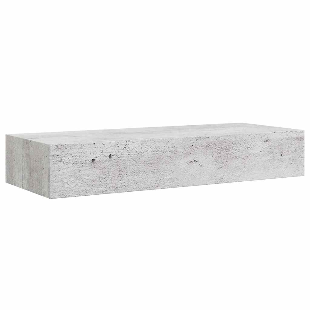 Étagères à tiroir murales 2 pcs Gris béton 60x23,5x10 cm MDF - XIOS