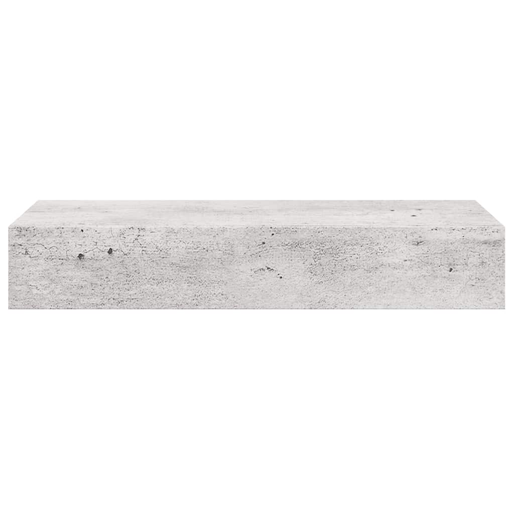 Étagères à tiroir murales 2 pcs Gris béton 60x23,5x10 cm MDF - XIOS